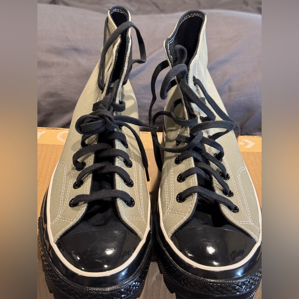 Converse Custom Chuck 70 Hi Top sz 13NIB Patent Toes Embroidered Rose love/mercy - Picture 4 of 7